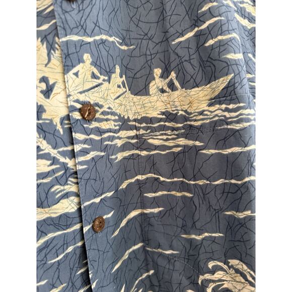 VTG NEW Go Barefoot Hawaiian Button Shirt XL Made USA Sea Kayak OCEAN Tropical - Picture 3 of 8